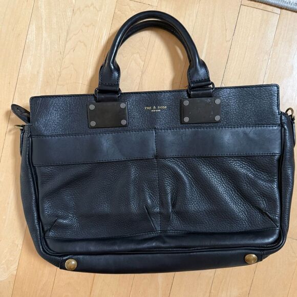 Rag & Bone Black Medium Pilot Pebbled Lambskin Leather Bag - Picture 2 of 16